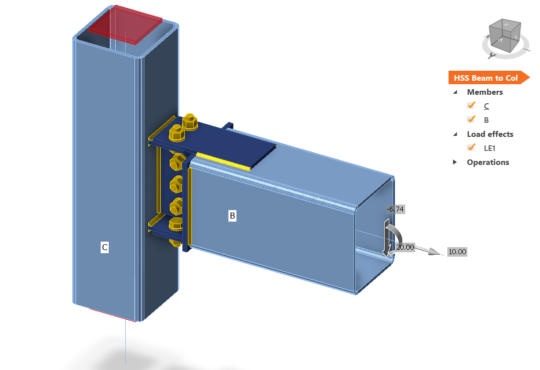 HSS Beam To HSS Column Moment Connection | IDEA StatiCa